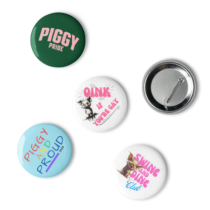 Set of Gay Pig button pins
