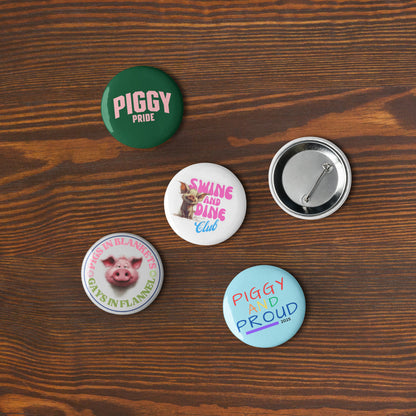 Set of Gay Pig button pins