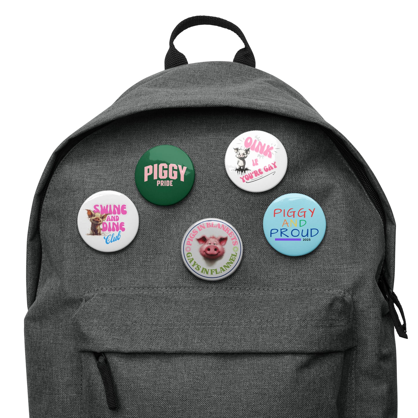 Set of Gay Pig button pins