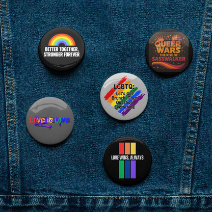Set of gay pride button pins
