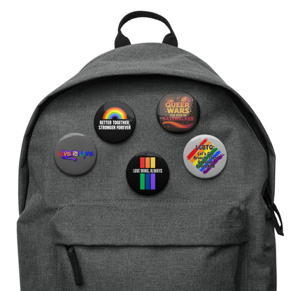 Set of gay pride button pins
