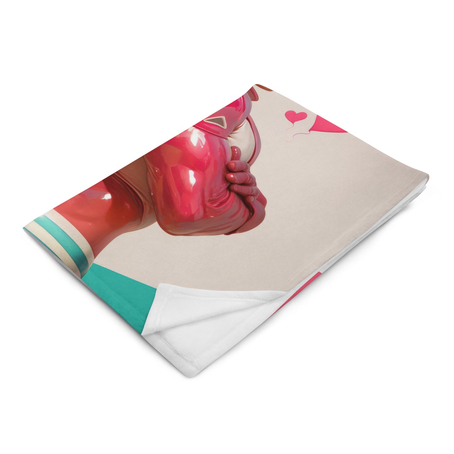Pink Heart Hero Throw Blanket - Sexy Male Throw Blanket