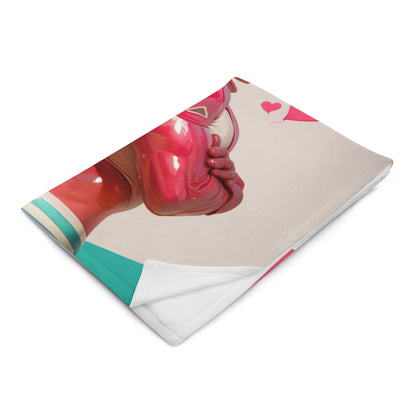 Pink Heart Hero Throw Blanket - Sexy Male Throw Blanket