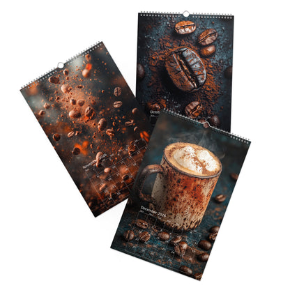 Anatomy of a Morning - 2026 Wall Calendar 11" X 17" - Warm Brown Kitchen Art - Coffee Lover Gift