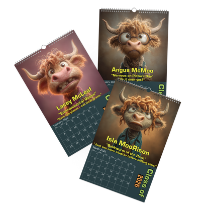 2026 Highland High Yearbook Calendar - 11"x17"– Funny Highland Cow Calendar / Wall calendar 2026