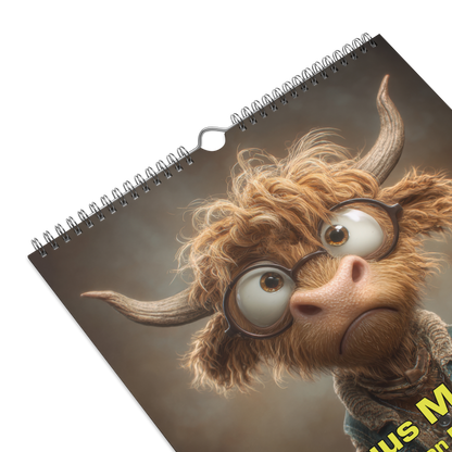 2026 Highland High Yearbook Calendar - 11"x17"– Funny Highland Cow Calendar / Wall calendar 2026